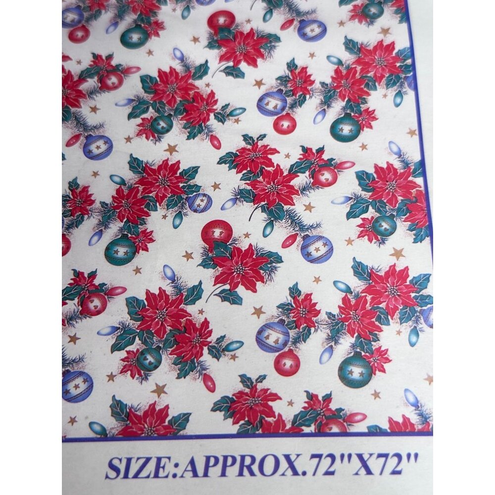 Poinsettia Vinyl Shower Curtain Christmas Holiday Decor Carnation Home Fashions